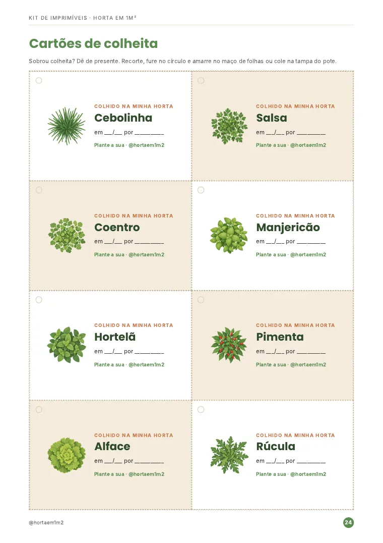 Cartões de colheita